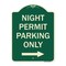Signmission Night Permit Parking W/ Right Arrow Heavy-Gauge Aluminum Architectural Sign, 24" x 18", G-1824-23856 A-DES-G-1824-23856 - alternate 1